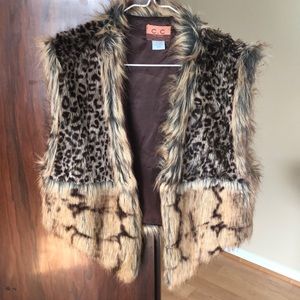 C.C. Exclusives Unique Animal Print Faux Fur Vest